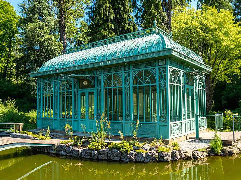 Victorian style glass garden greenhouse
